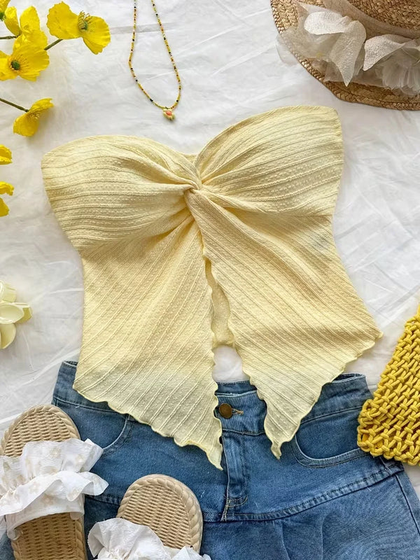 Twist Front Summer Tube Top